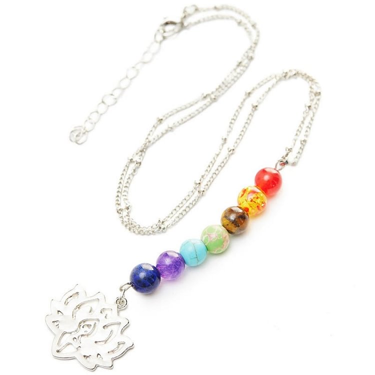 Chakra Lotus Flower Gemstone Necklace