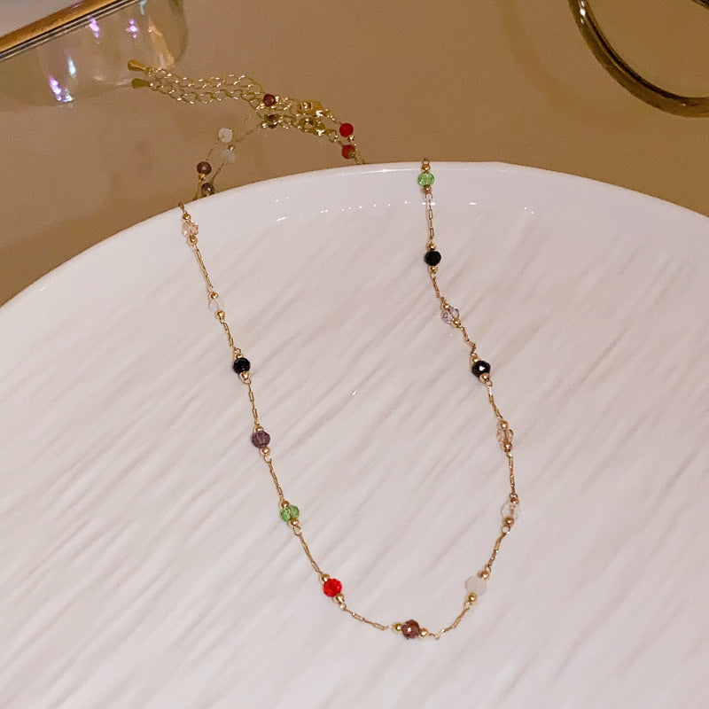 Colorful Broken Silver Geometric Necklace