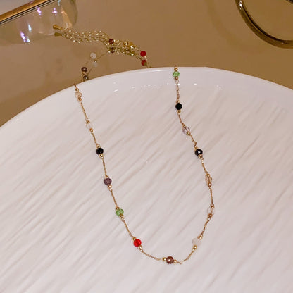 Colorful Broken Silver Geometric Necklace