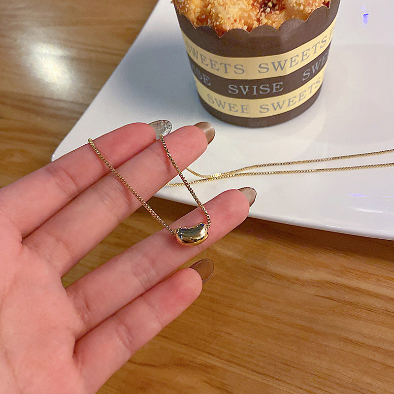 Simple Acacia Bean Design Sense Titanium Steel Necklace