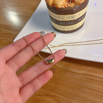 Simple Acacia Bean Design Sense Titanium Steel Necklace