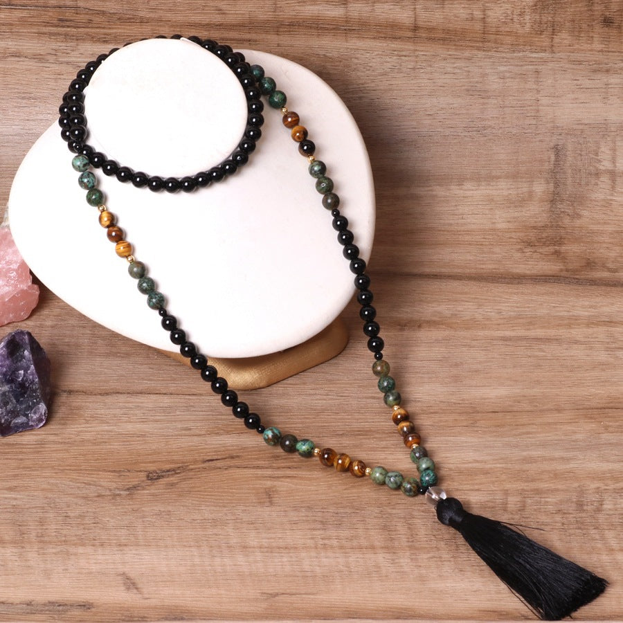 Elegant Bohemian Rosary Necklace