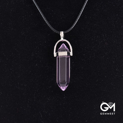 Synthetic Crystal Hexagon Rhomboid Pendant