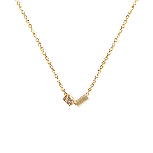 New Light Luxury Niche Cylindrical Geometry Titanium Steel Necklace