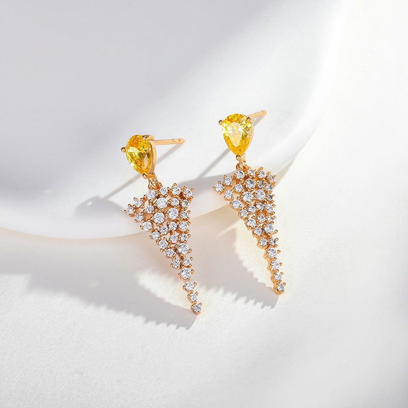Light Luxury Triangle Earrings Women's Fashion Retro Earrings