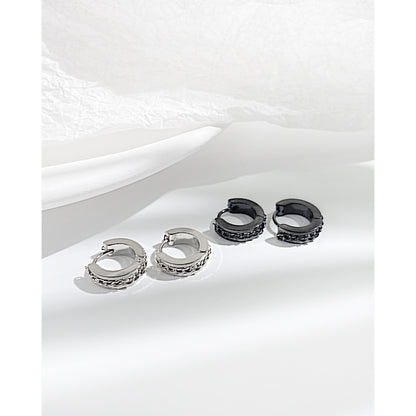 Stainless Steel Rope Totem Huggie Hoop Earrings