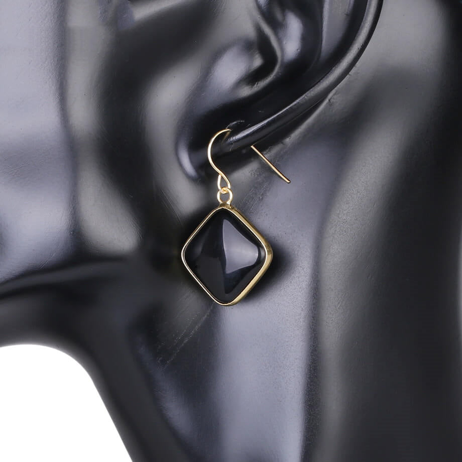 Stone Amethyst Geometric Earrings