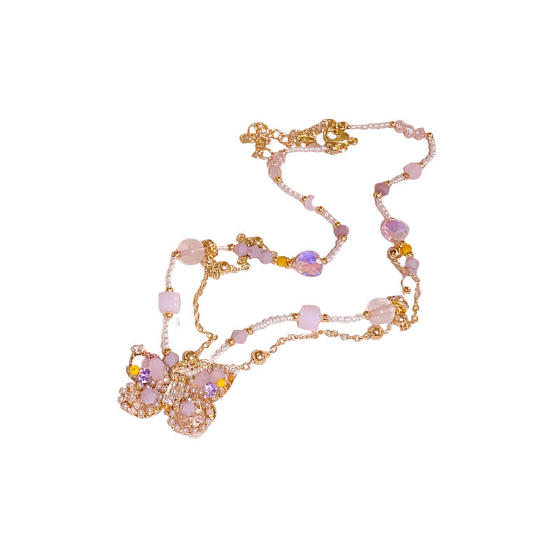 Love Pearl Sweet Butterfly Necklace