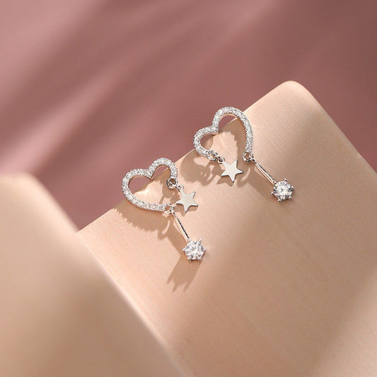 Love Short Five-pointed Star Earrings