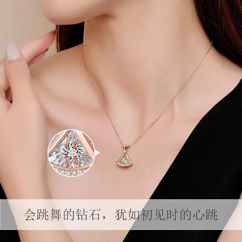 Titanium Steel Rose Gold Smart Little Dress Design Matching Necklace