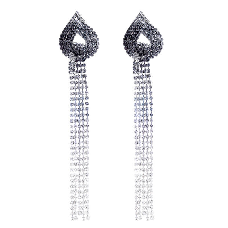 Christmas Series Inlaid Zircon Exaggerated Long Earrings
