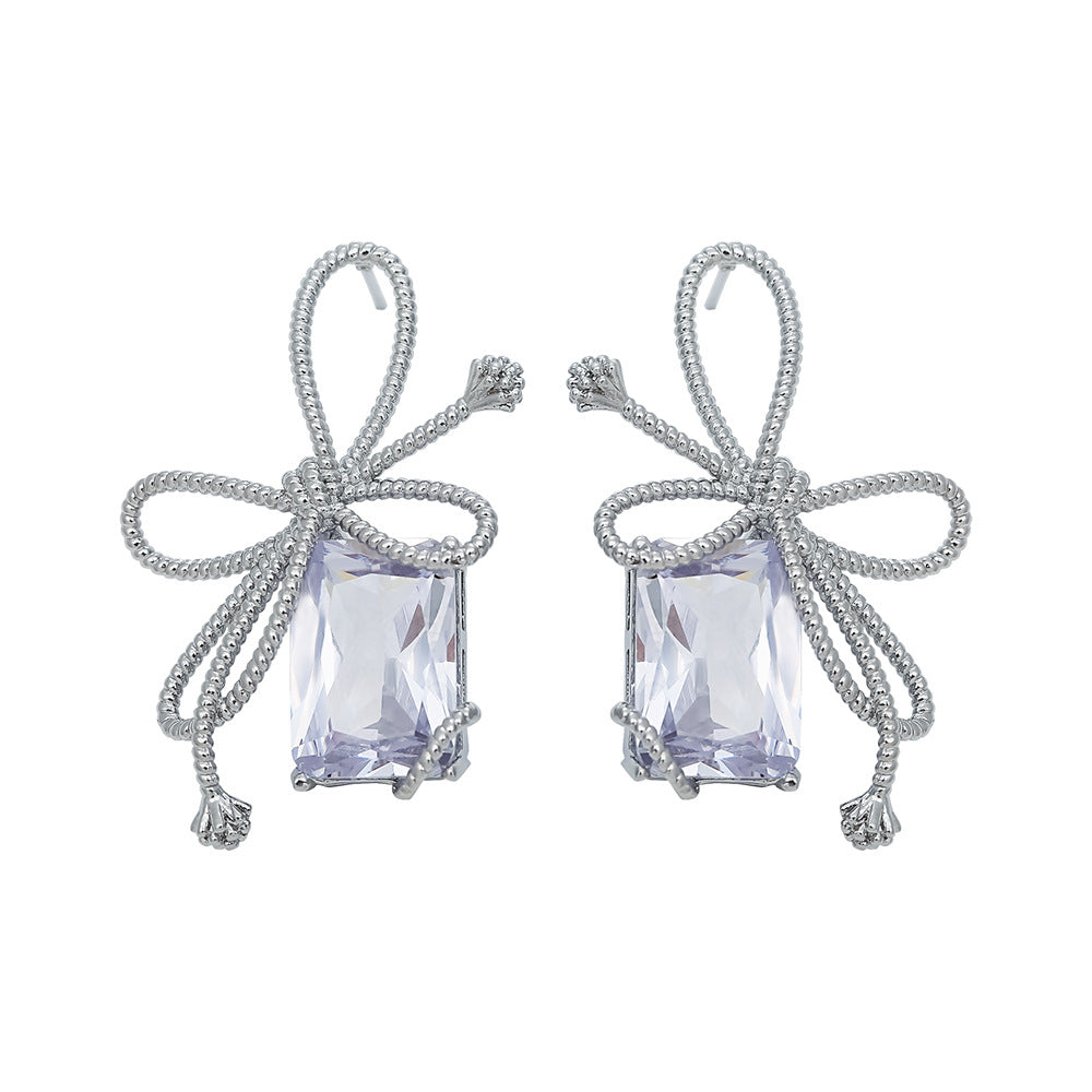 Auroral Bow Zircon Temperament Earrings