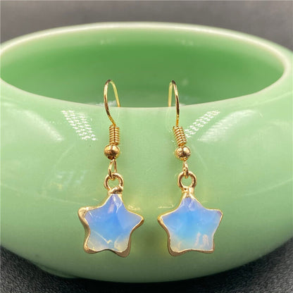 Olivenorma Natural Crystal Stone Earrings