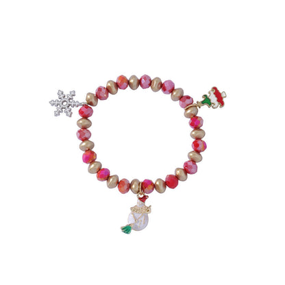 Christmas Bracelet Santa Snowman Colorful Candy Bead Bracelet