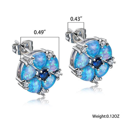 Opal Flower Shaped Earrings