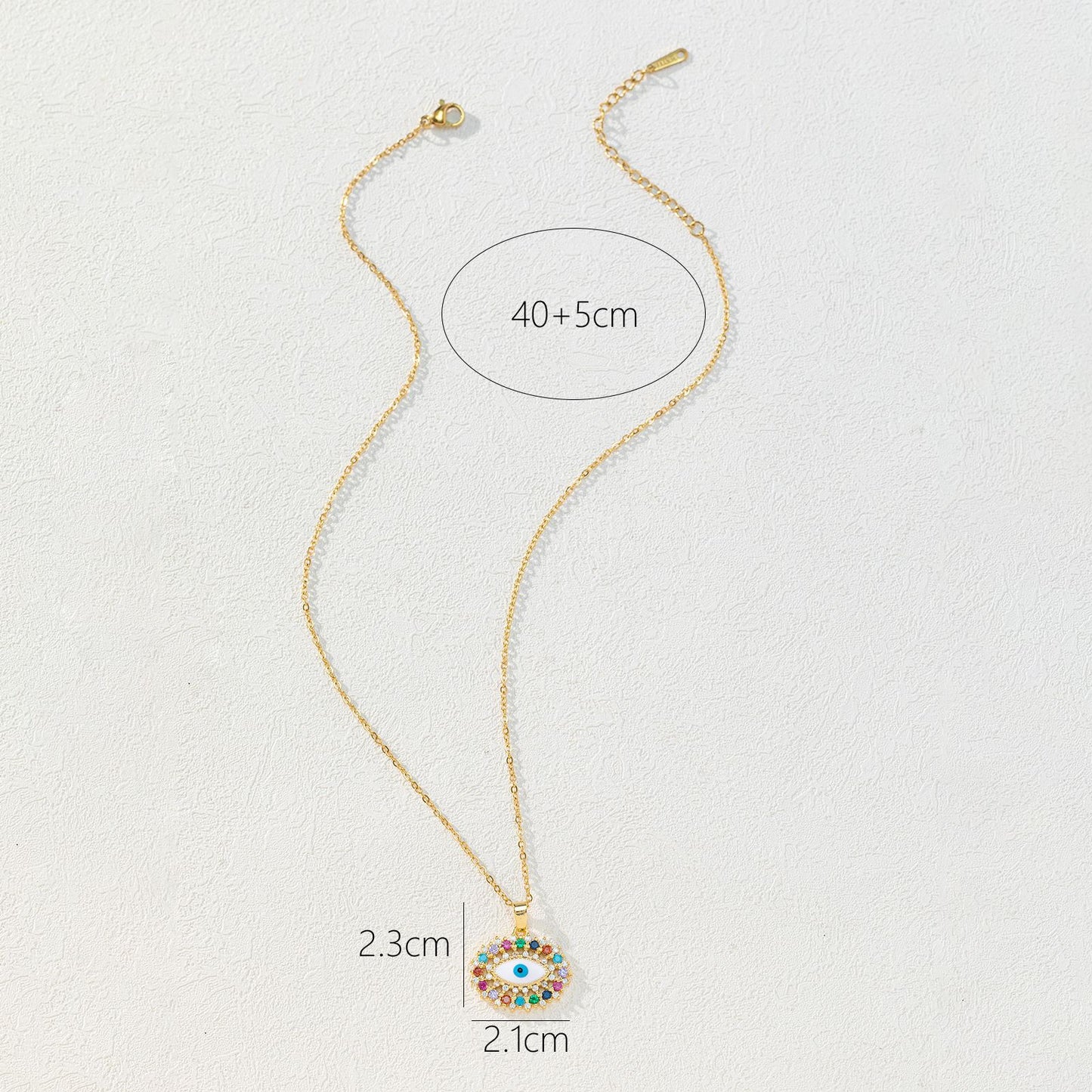 Devil's Eye Zircon Drops Copper Gold Plated Bohemian Necklace