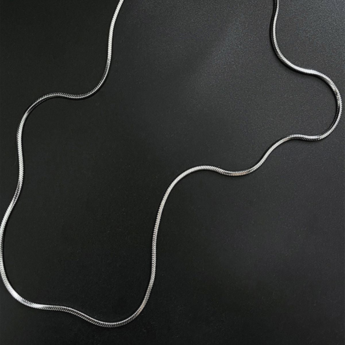 Stainless Steel Flat Simple Classic Men's Necklace