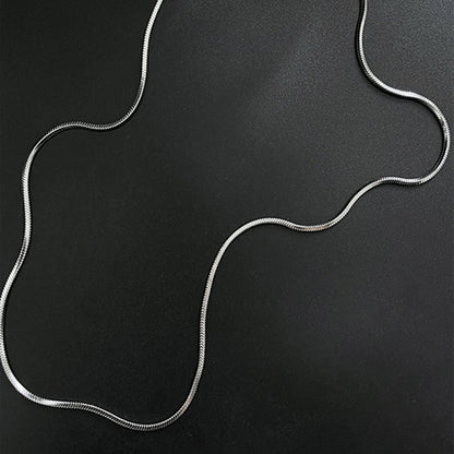 Stainless Steel Flat Simple Classic Men's Necklace