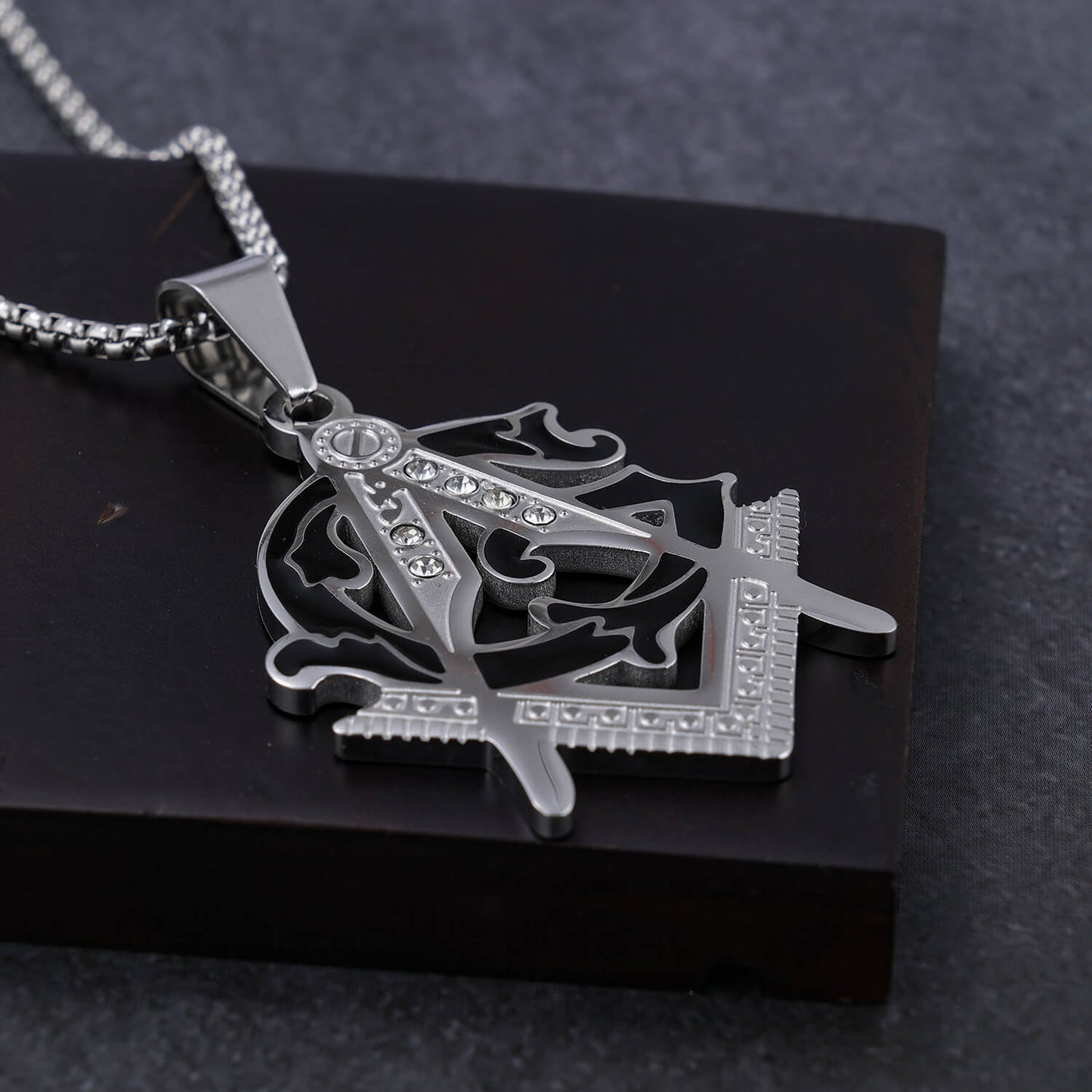 AG Masonic Drop Glue Stainless Steel Pendant