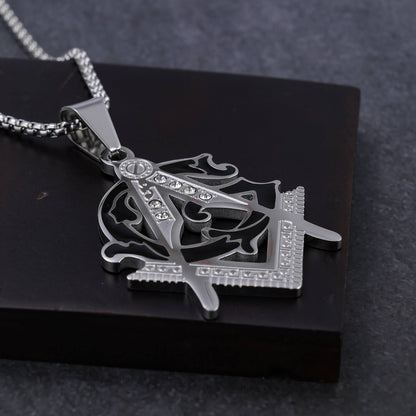 AG Masonic Drop Glue Stainless Steel Pendant
