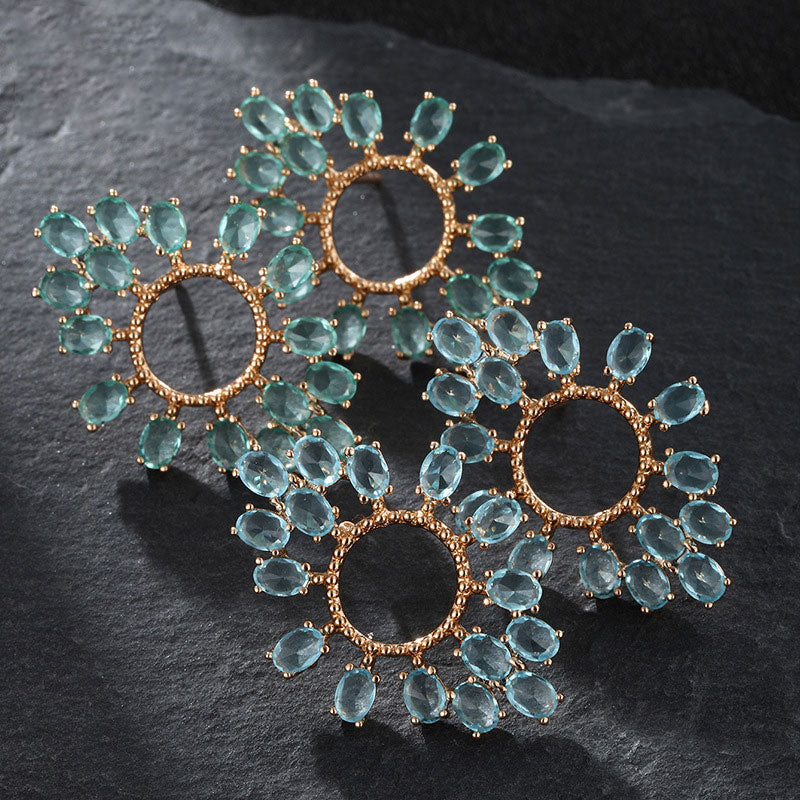 Geometric Rhombus Fashionable Luxury Zircon Earrings