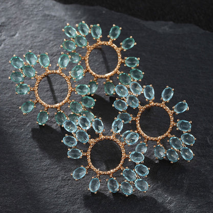 Geometric Rhombus Fashionable Luxury Zircon Earrings