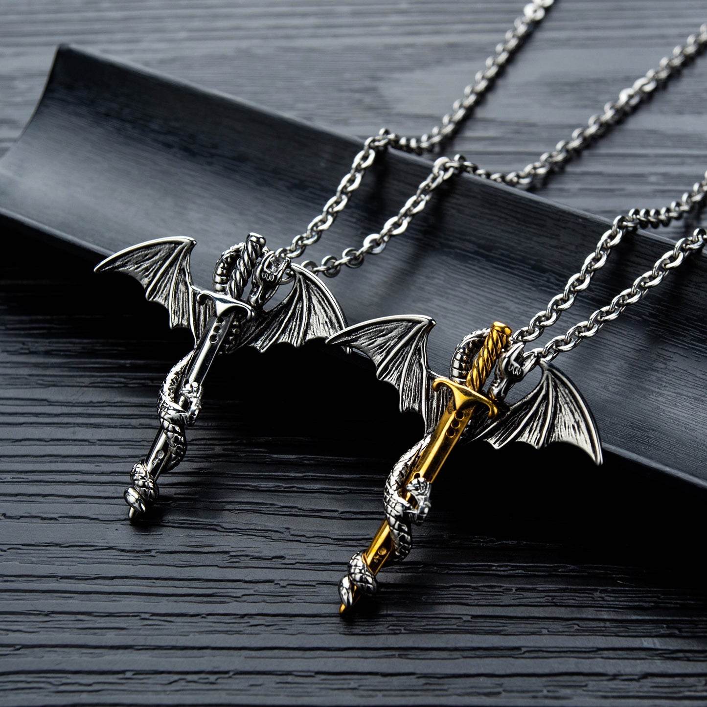 Dragon & Sword Titanium Steel Necklace