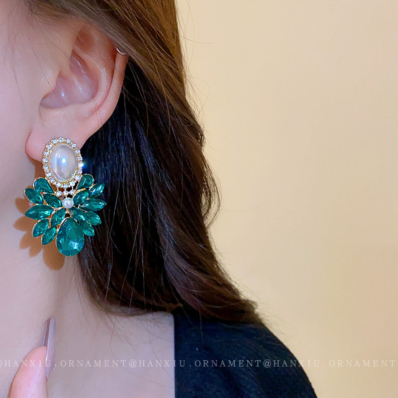 Zircon Pearl Retro Drop Earrings