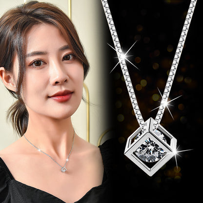 Fashion Personality Rubik's Cube Zircon Necklace