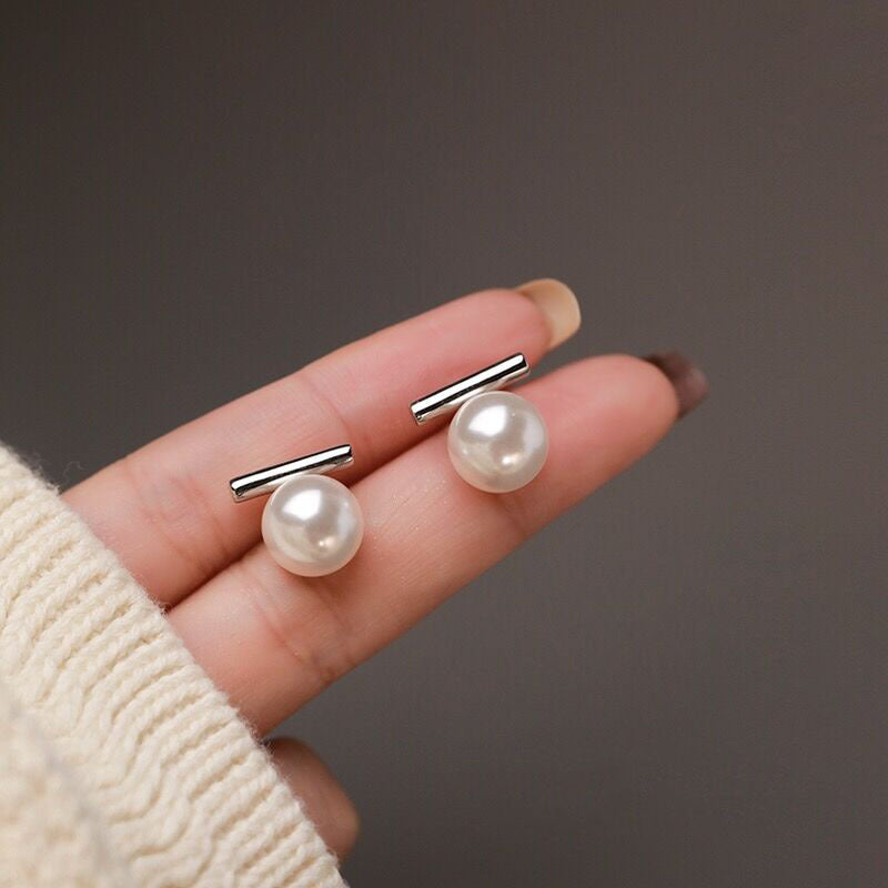 S925 Sterling Silver French Pearl Earrings