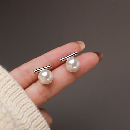 S925 Sterling Silver French Pearl Earrings
