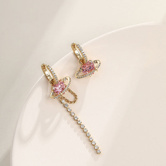 Love Planet Asymmetric Earrings