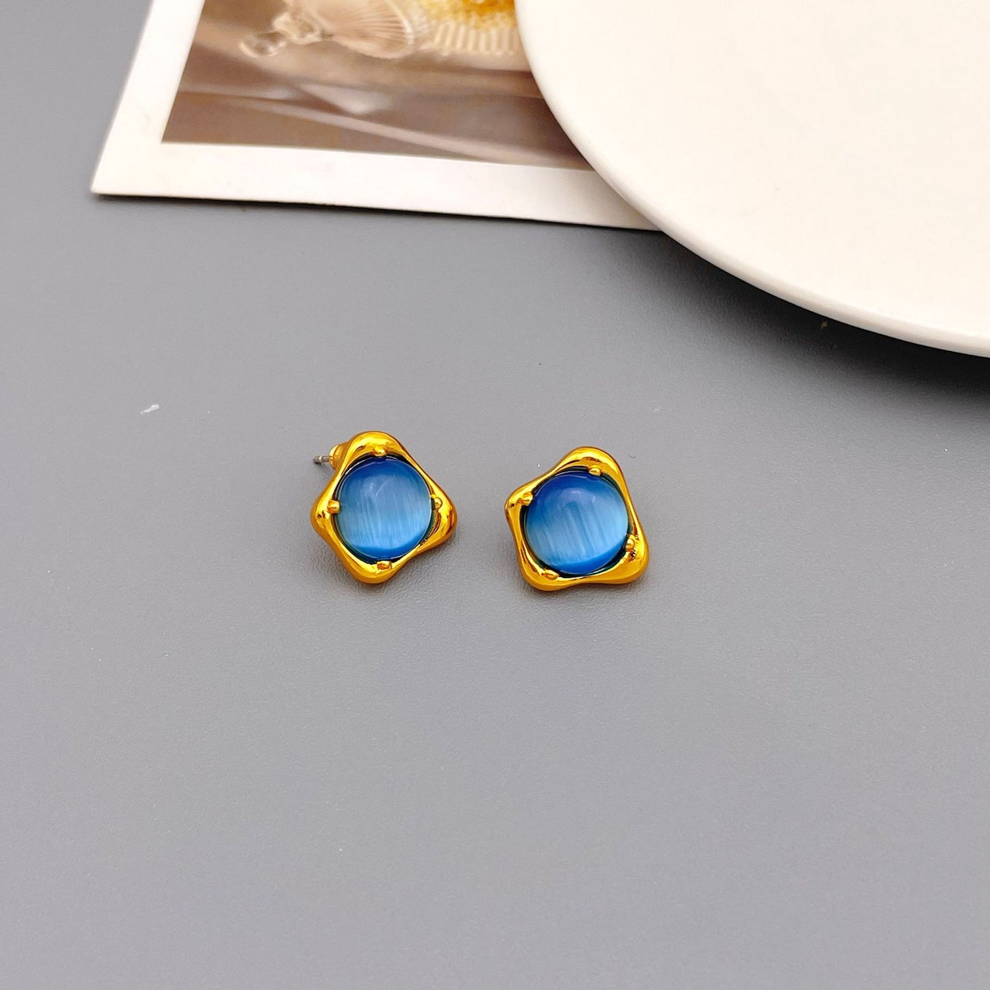 Star 925 Silver Vintage Cat-eye Earrings