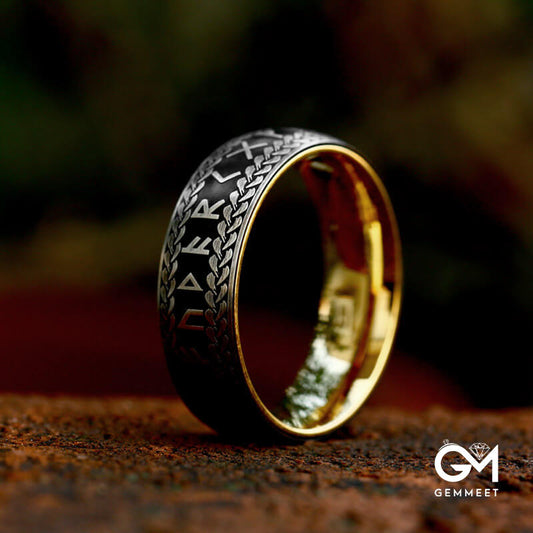 Vintage Letters Simple Titanium Steel Ring