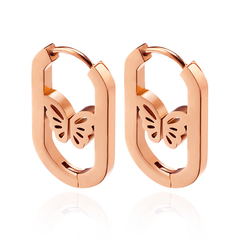 Personalized Wind Butterfly Geometry 2-in-1 Stainless Steel Earrings