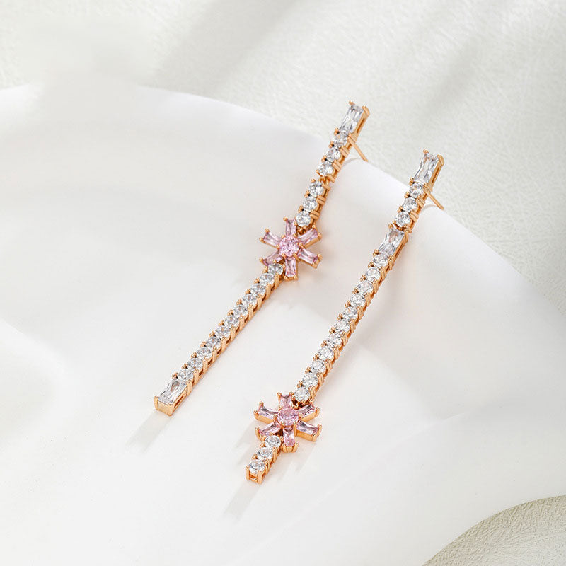 Micropaved Zirconia Temperament Stud Earrings