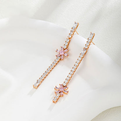 Micropaved Zirconia Temperament Stud Earrings