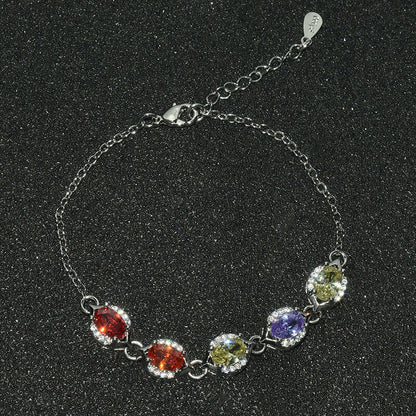 Full Diamond Snowflake Bracelet Fashion Claw Chain Snowflake Color Treasure Bracelet for Women