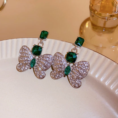 Luxury Full Stones Butterfly Drip & Bow Shape Drop Earrings