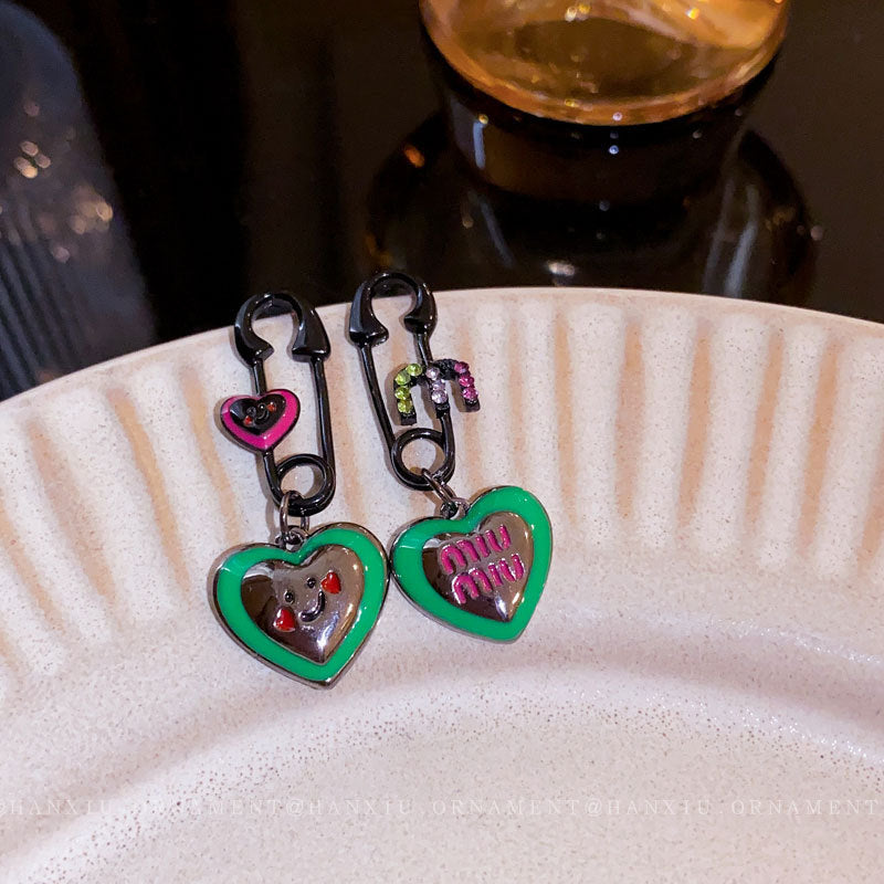 Silver Pin Love Letter Pin Earrings