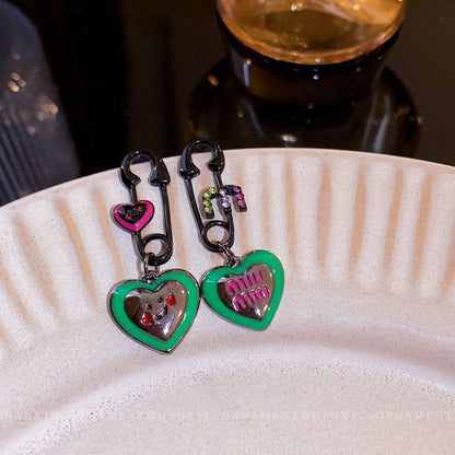 Silver Pin Love Letter Pin Earrings