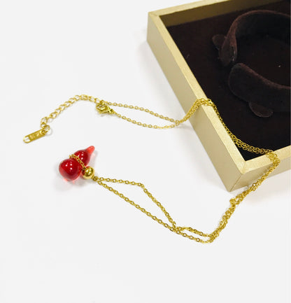 New Ins Flo Collarbone Titanium Steel Necklace