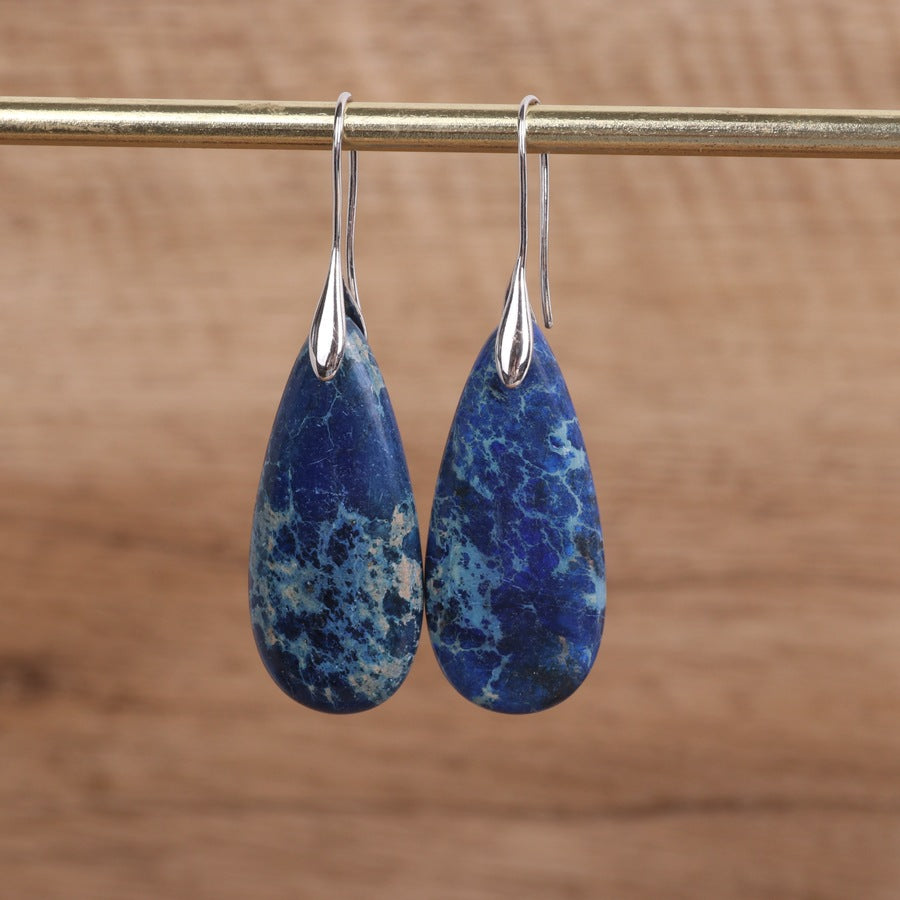 Drop Blue Dangling Earrings