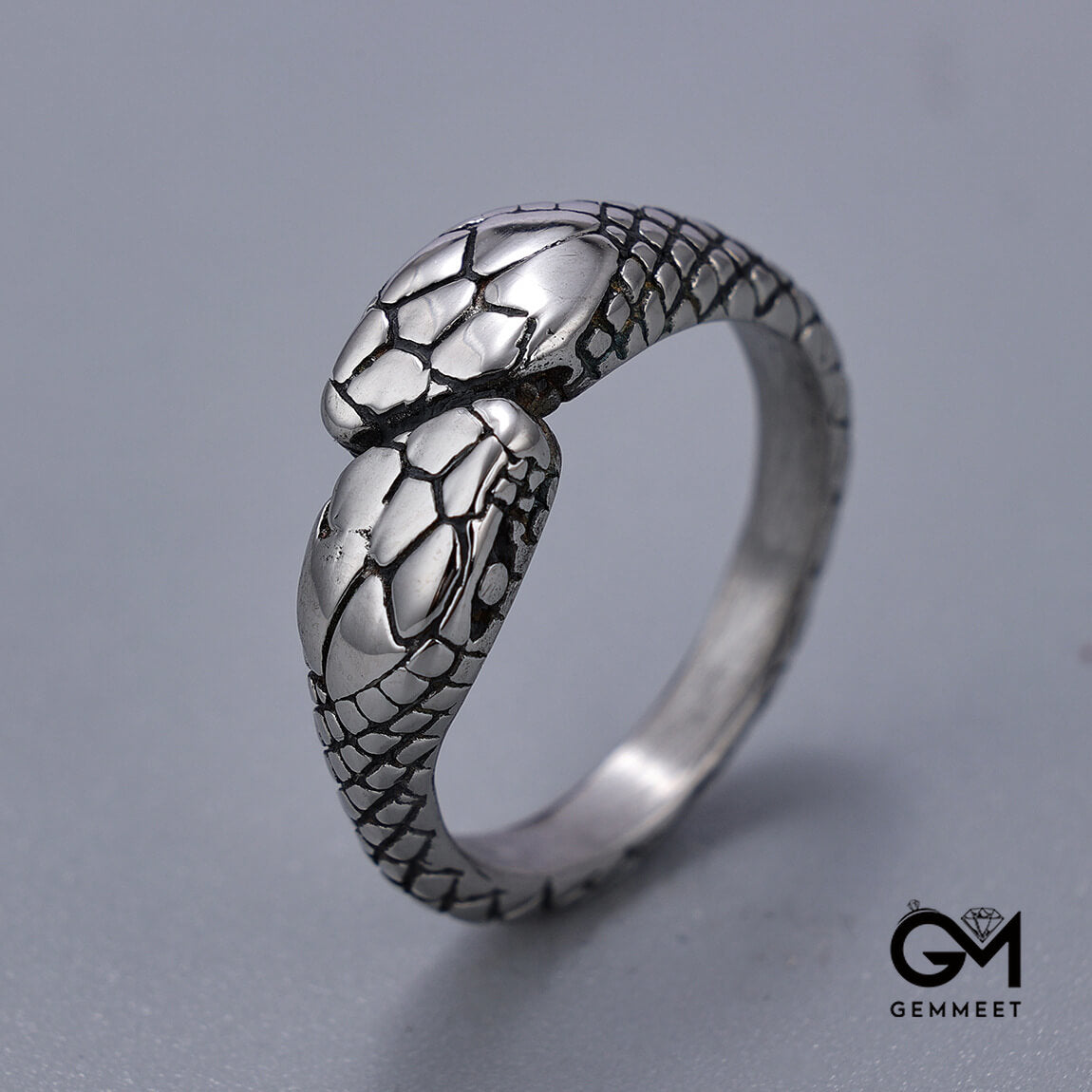 Vintage Snake Head Snake-print Ring