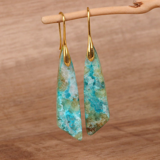 Geometric Lake Blue Earrings for Women