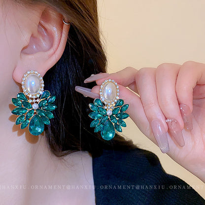 Zircon Pearl Retro Drop Earrings