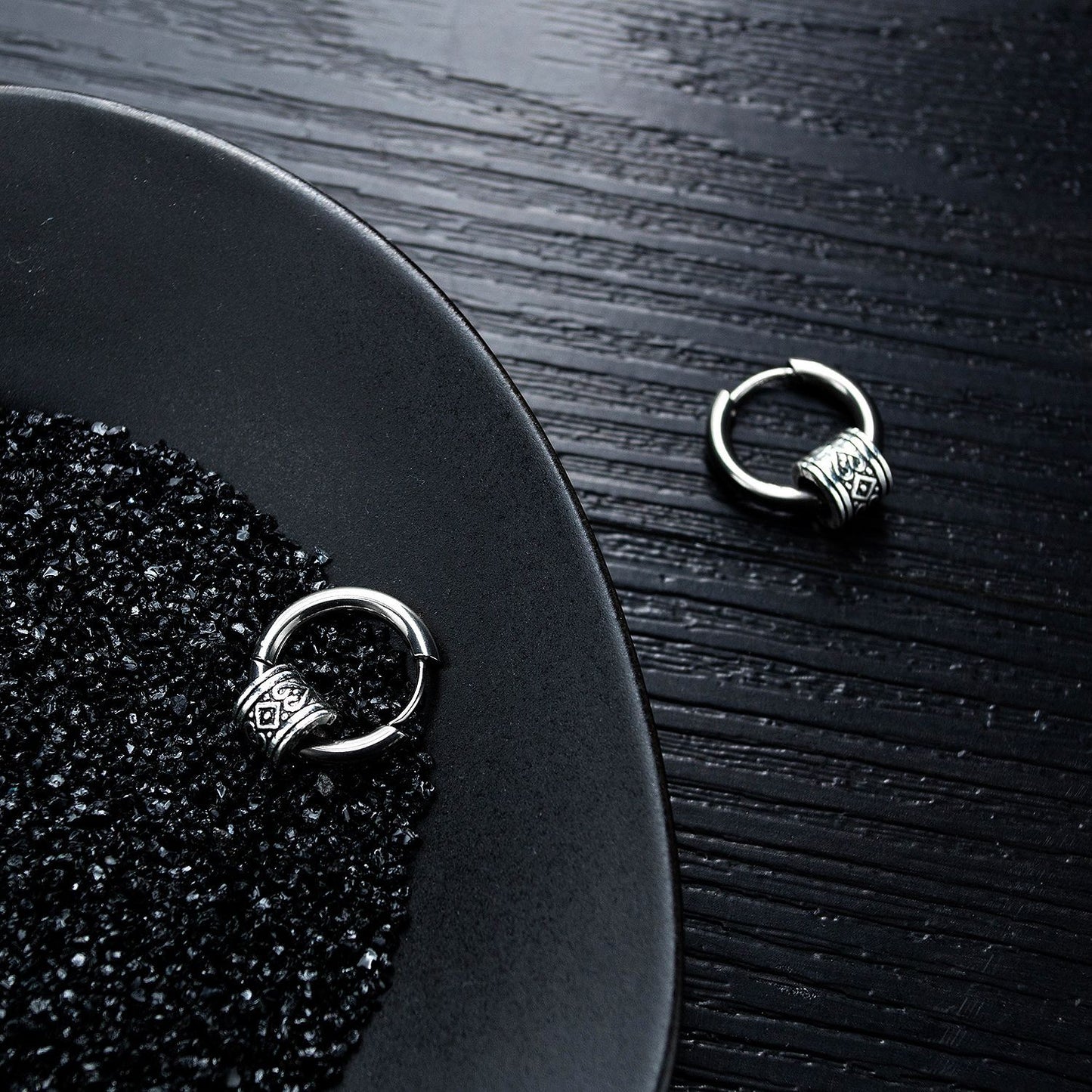 Stainless Steel Viki Totem Ferrule Hoop Earrings