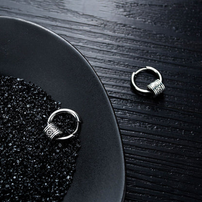 Stainless Steel Viki Totem Ferrule Hoop Earrings