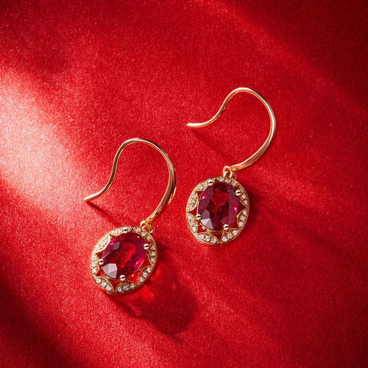 Faxul Pigeon Blood Tourmaline Earrings