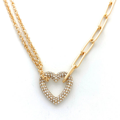 Three-dimensional Love Zircon Necklace